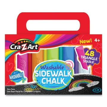 Cra-Z-Art® Washable Sidewalk Chalk, Triangle Shaped, 48 Assorted Bright Colors, 48 Sticks-set freeshipping - TVN Wholesale